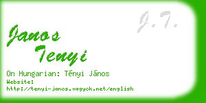 janos tenyi business card