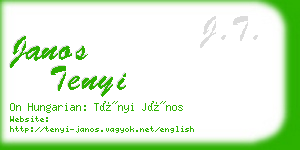 janos tenyi business card